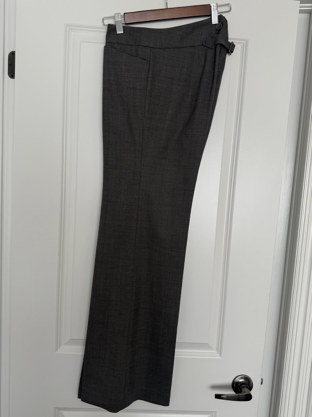 Club Monaco Women’s Grey/ Black Wool Tailored Trousers/ elegant details Size 6 - Picture 6 of 8